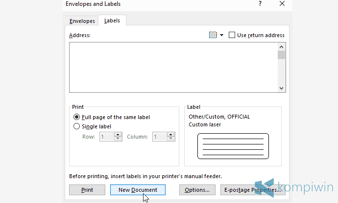 Cara Membuat Label Nama Buku/Undangan di Microsoft Word