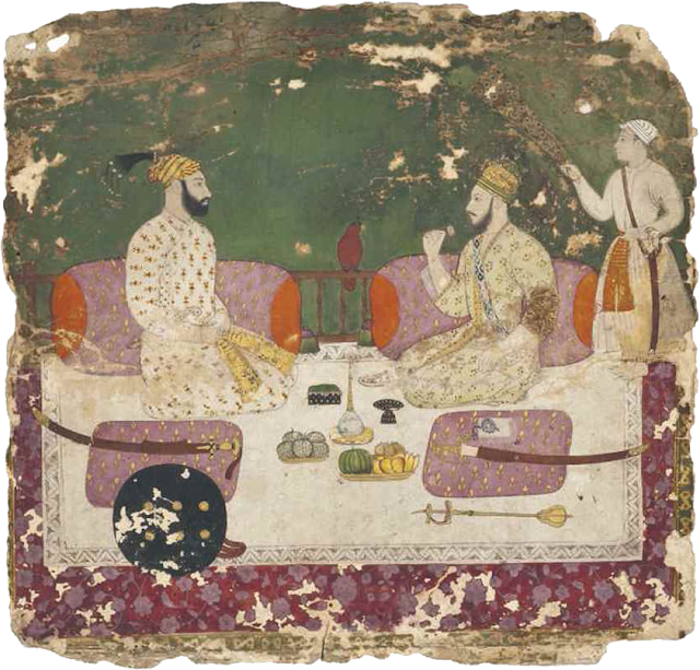 Muhammad Shah and Nadir Shah in discussion