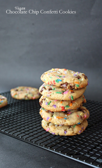 vegan chocolate chip confetti cookies