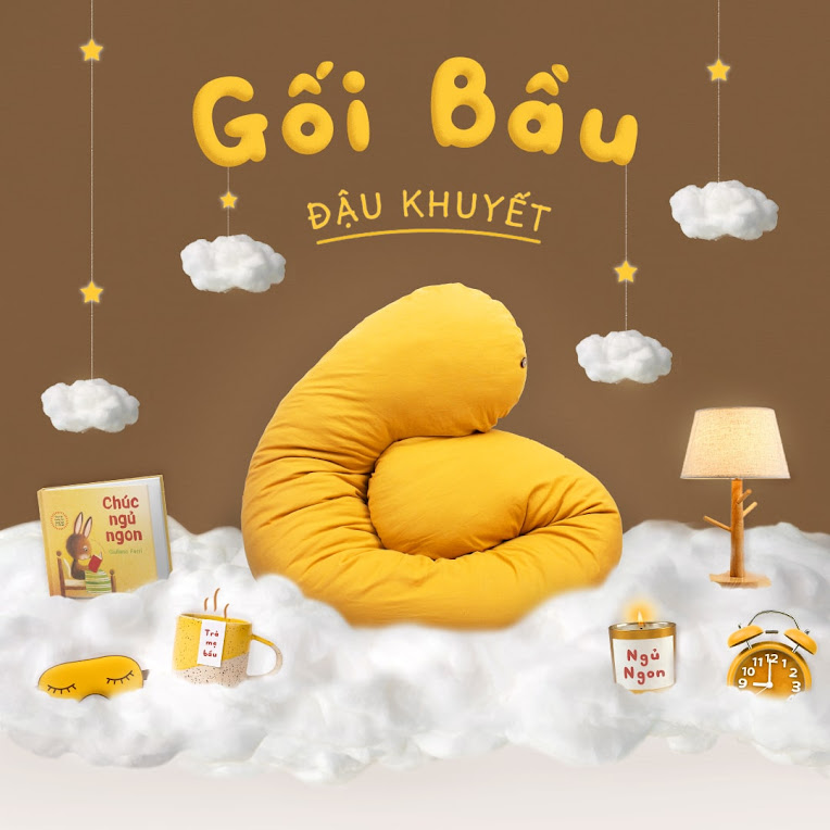 [A159] Gối ôm dành cho bà bầu tốt nhất Hà Nội - Gối bầu đậu khuyết