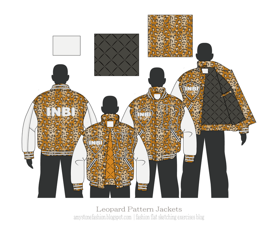 Leopard Patterns Baseball Jackets Drawing