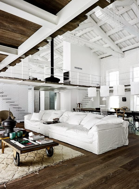 {Interior} Old factory converted to industrial home in Spello by Paola Navone