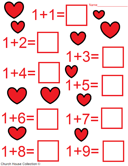 Church House Collection Blog: Valentine's Day Math Worksheets For Kids