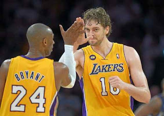 Pau Gasol and Kobe Bryant Los Angeles Lakers