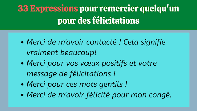 33 Expressions pour remercier quelqu'un pour des félicitations