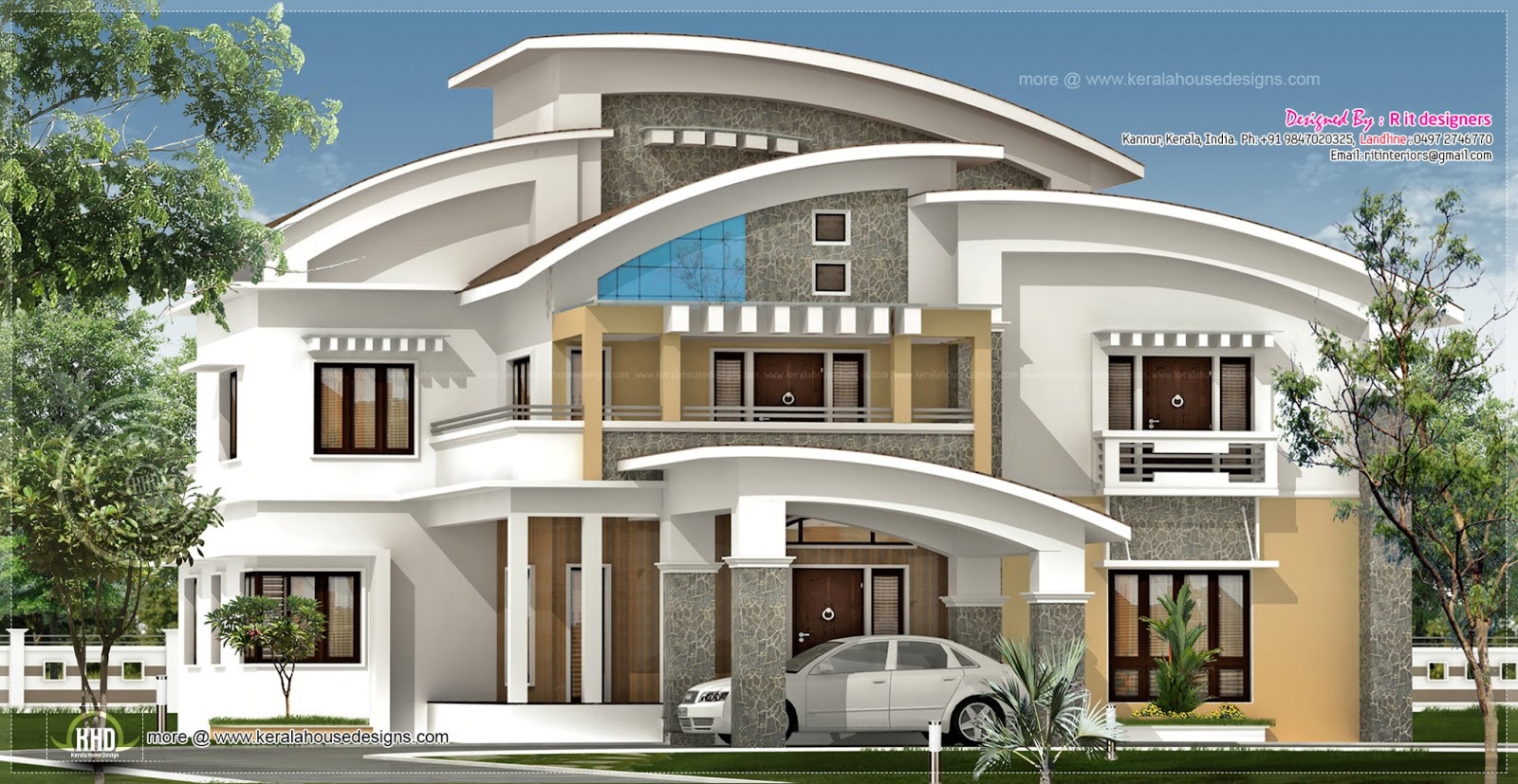 3750 square feet luxury  villa exterior House  Design  Plans 