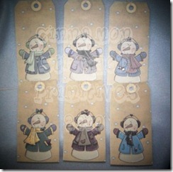 DS flaky snowman hangtags