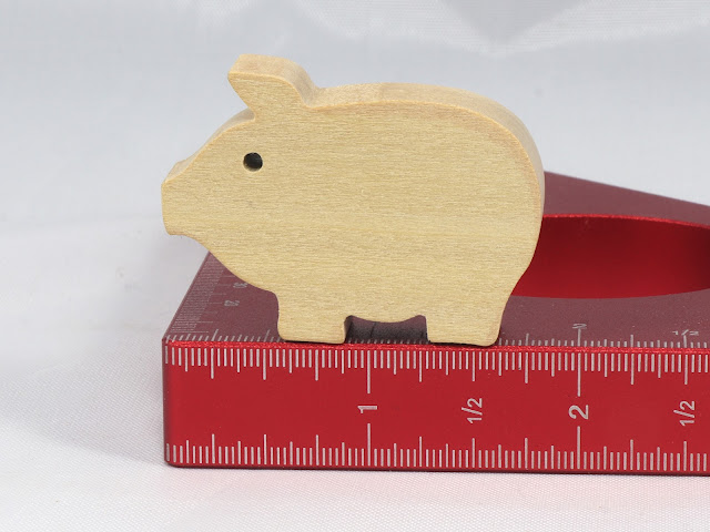Freestanding Handmade Wooden Toy Pig Cutout Unpainted and Ready To Paint from Itty Bitty Animal Collection