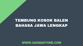 Tembung kosok balen bahasa jawa lengkap