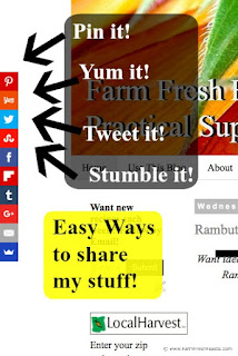 Check out my new share buttons on the blog. Now it's easier to Pin, Yum, Slap, Tickle, Stumble and Twit my recipes. [I don't even know what half of that means.]