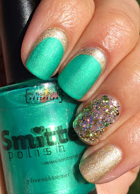 St. Patrick's Day Skittlette: Smitten Polish The Irish Rover, OPI Love Angel Music Baby, Crows Toes Maxxed Out