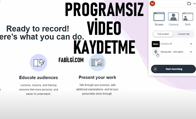 Programsız Filigransız Ekran Videosu Kaydetme Yöntemi İndir