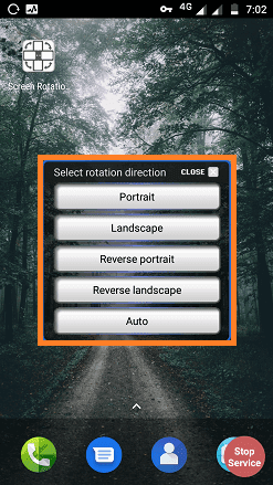 Screen rotation control app