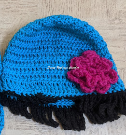 Sweet Nothings Crochet free crochet pattern blog, free crochet pattern for a chemo cap, photo of the Chemo cap 2 ,