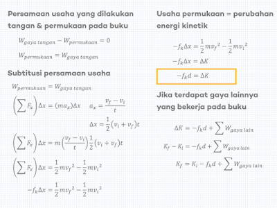 Persamaan Usaha Sistem yang Bergesekan dengan Permukaan