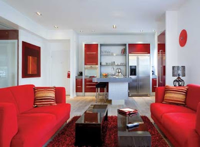 Interior Design Living Room Red Decoration