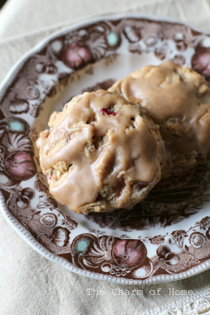 Cranberry Apple Scones with Apple Cider Glaze: Charm of Home