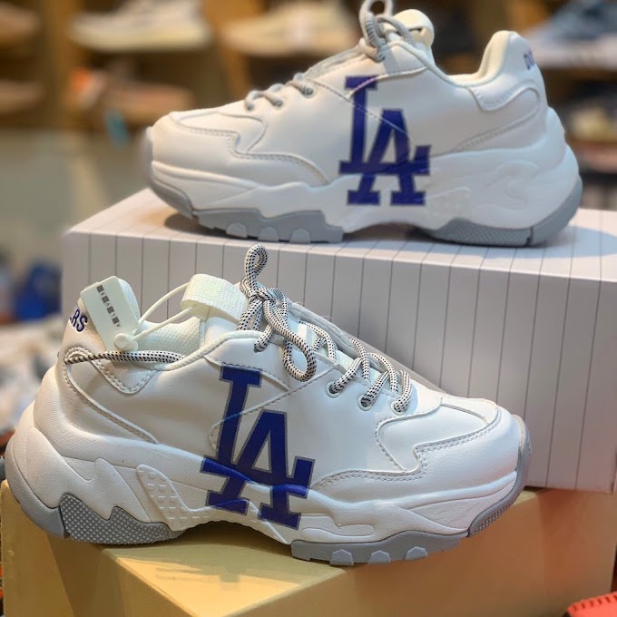[ sneaker.79 ] (chuẩn 11) Hàng đẹp có sẵn giày thể thao nam nữ M.L.B LA trắng chữ xanh siêu hot