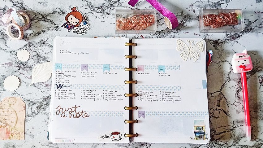 June 2020: Purely Pastel Weekly Planner Spreads. ft. "The Universe is in Me" Belle De Jour Power Planner - Notes in the Corner - Article/Blog Post by Kathryn Grace of The Graceful Mist website (www.TheGracefulMist.com)
