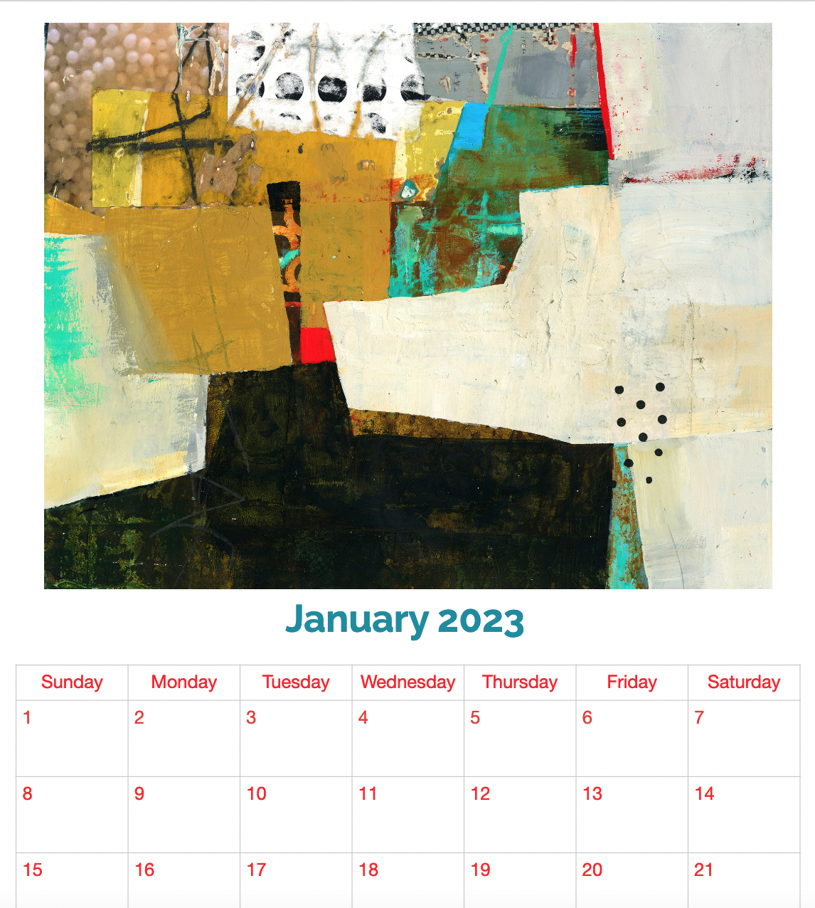Kars على X: Cover page and January 2022 calendar visual for the
