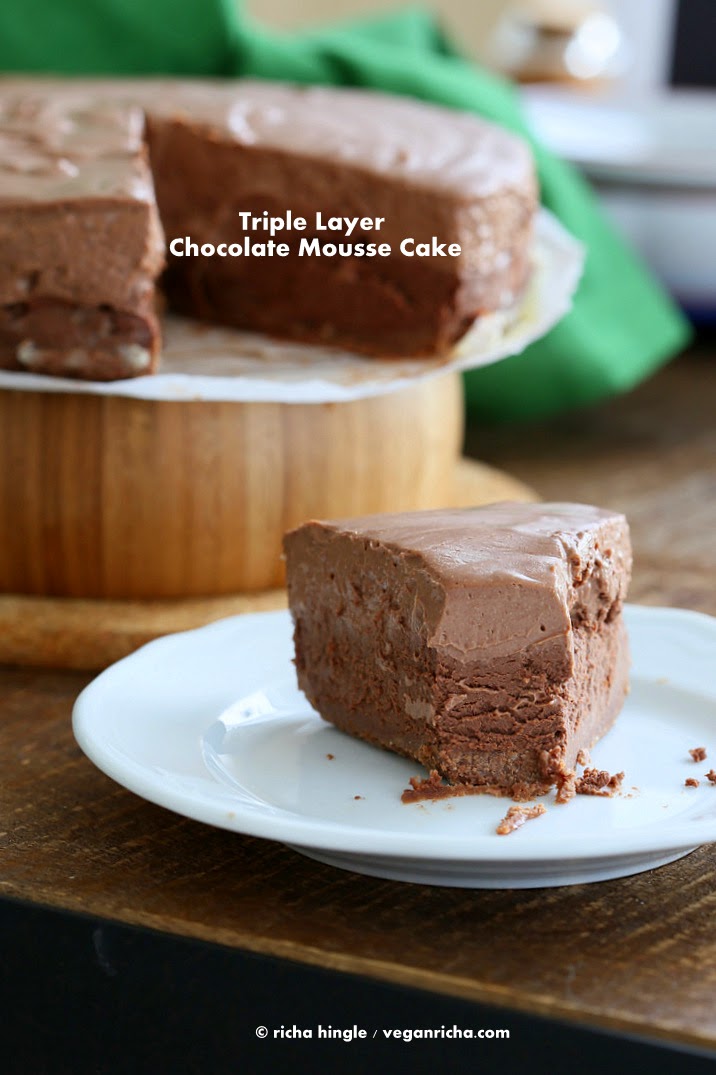 Triple Layer Chocolate Mousse Cake. Glutenfree Vegan ...