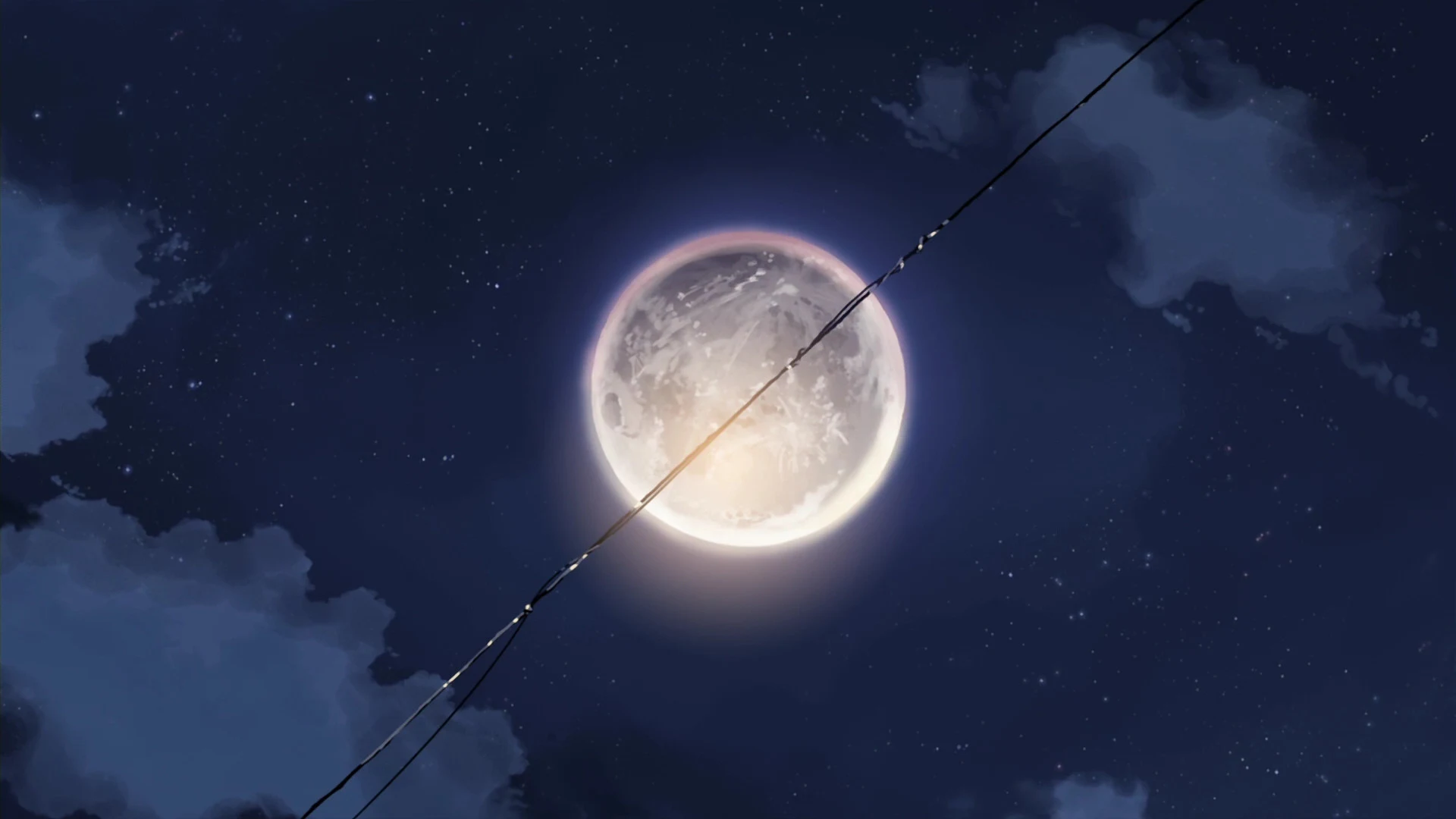 anime life moon in night sky wallpaper HD