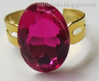 Magenta stone studded Ring  (6)