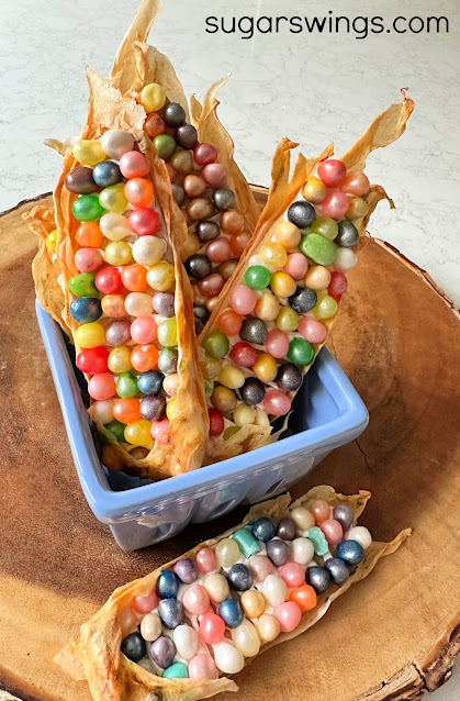 Rainbow Glass Gem Corn on Cob Cookies