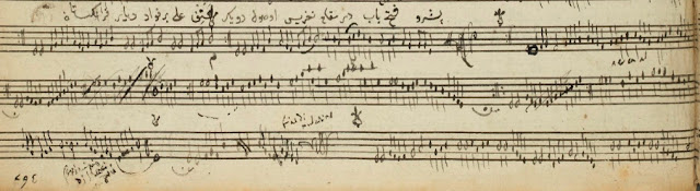 Müzikolog Ali Ufki Bey'in Nikrîz Peşrev notasyonu