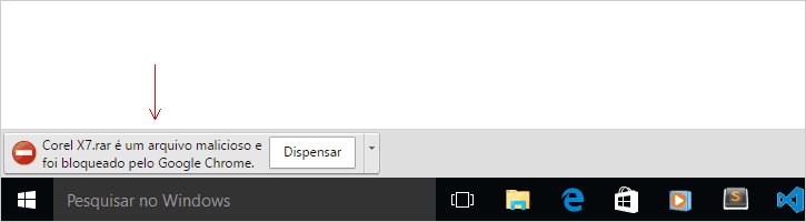 Arquivo bloqueado pelo Chrome