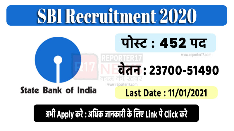 sbi 452 apprentice recruitment 2020