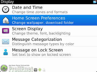 Select the Home Screen Preferences