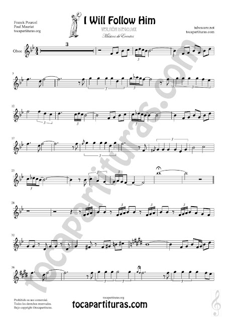 Hoja 1 de 2 Oboe Partitura de Yo le seguiré (I will follow him) Sheet Music for Oboe Music Score