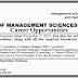 Career Opportunities in Institute of Management Sciences, Peshawar