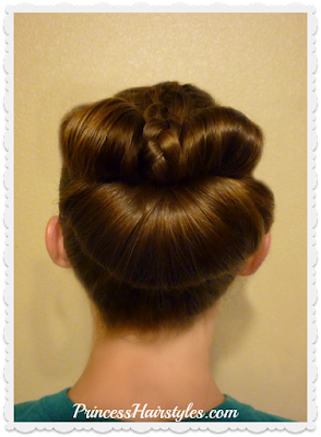 Easy messy bun tutorial. Braided bow fan bun