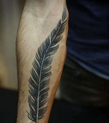 Black and White Tattoo Feather