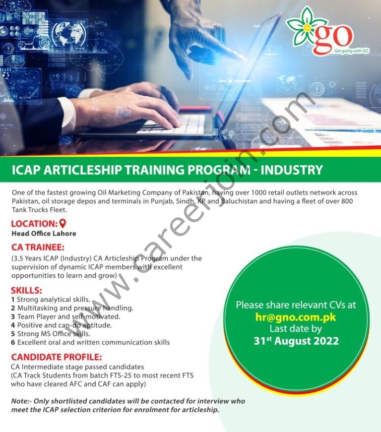 Gas & Oil Pakistan Ltd GO ICAP Articleship Training Program 2022