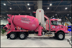 Volvo VHD 300 mixer, part of a fundraising campaign for breast cancer research