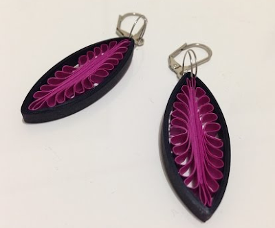 Leaf model quilling earring models to with comb - quillingpaperdesigns