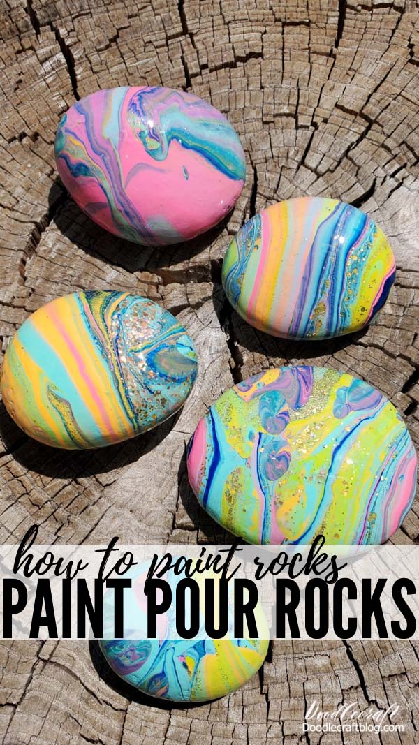 Paint pouring on rocks is so much fun!   The canvas is easy to acquire, the paint is premixed and ready to pour immediately.   This is such a fun craft for any skill or humans of any age.