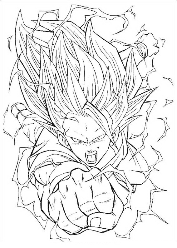 goku fase 10000 Dibujos para colorear - imagenes de goku fase 10000 para colorear