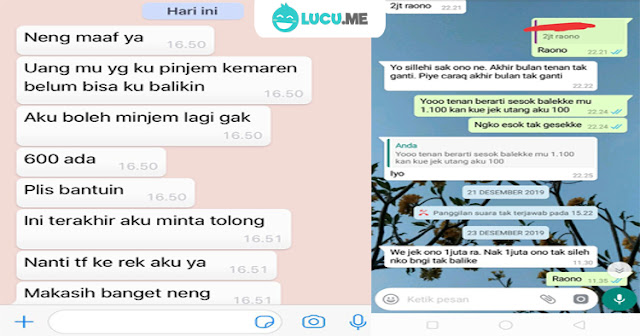 10 Chat 'Pinjam Duit' Ini Ngelunjaknya Bikin Naik Darah