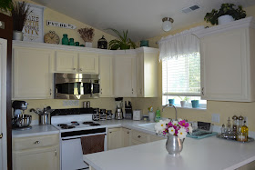 Paint Me Shabby: Filling the Awkward Space Above Kitchen Cabinets