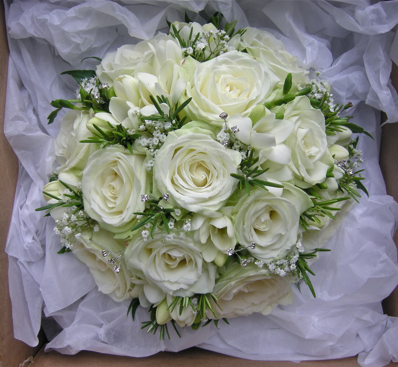 Wedding bouquet of roses