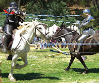 Mediaeval knights jousting