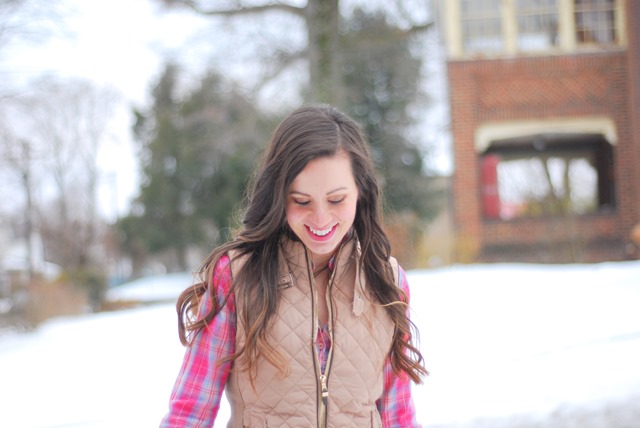 Pink Plaid & Gold Vest