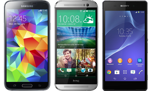 Galaxy S5 vs htc ONE (M8) vs Xperia Z2 Specs Comparison