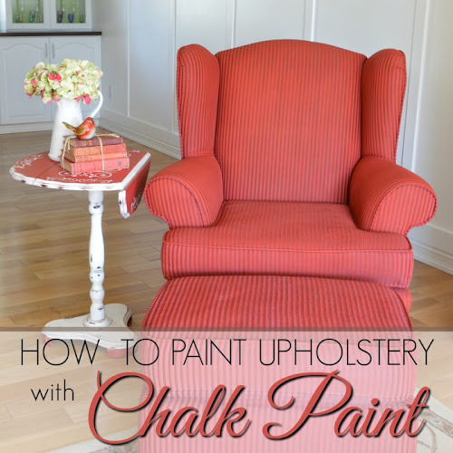 Red Painted Wingback Chair - change the color NOT the fabric! 
