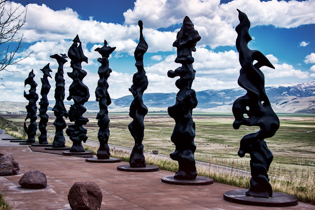 Totem Sculptures at  National Museum of Wildlife Art Grand Tetons National Park Jackson Wyoming