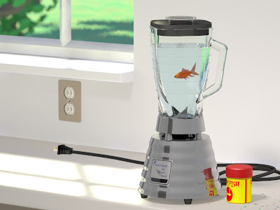 3D Raytraced Fish Picture Inside a Blender